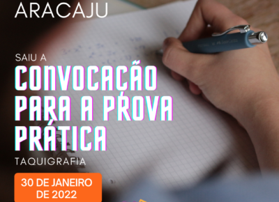 CONVOCAÇÃO PARA A PROVA PRÁTICA – Câmara de Vereadores de Aracaju