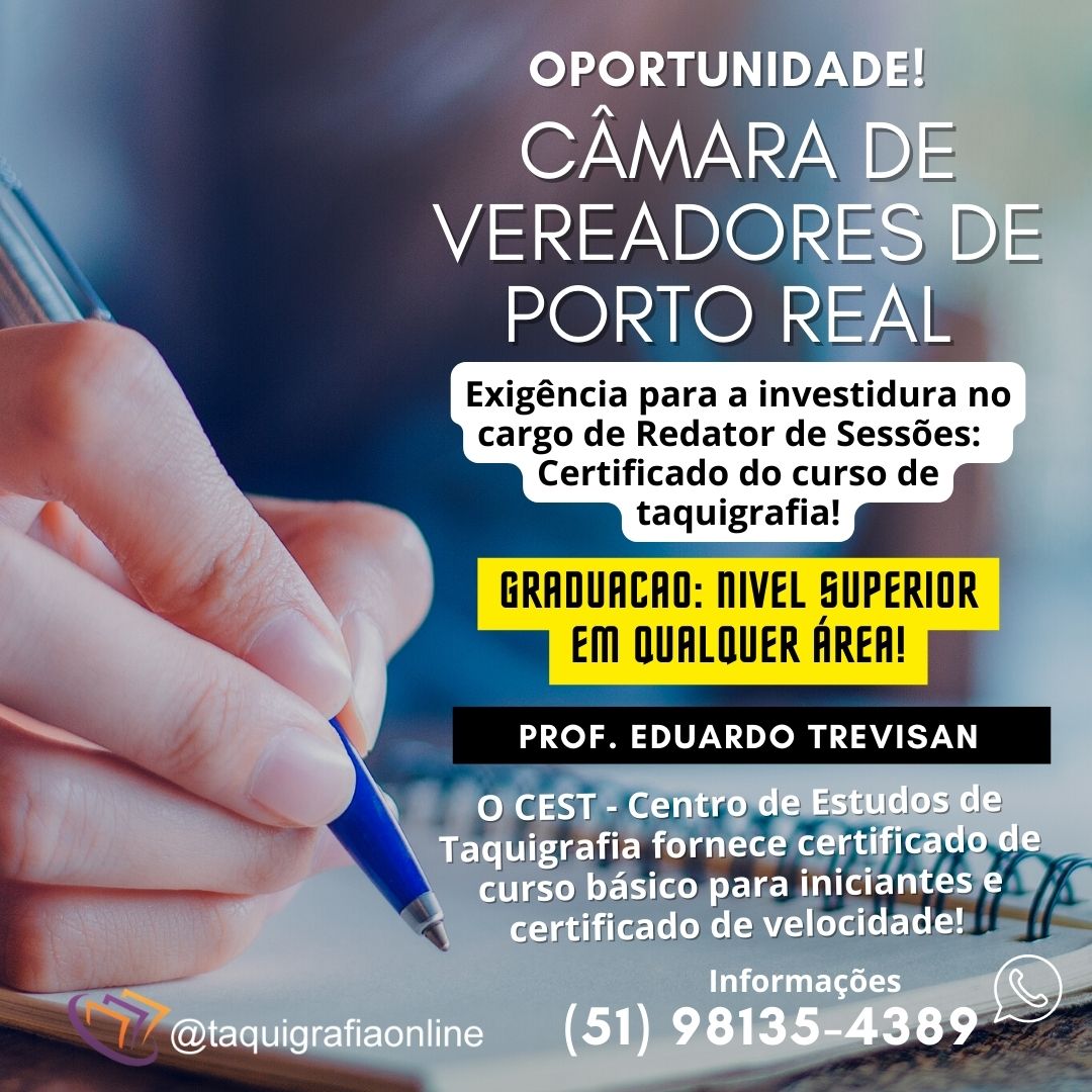 Oportunidade! Câmara de Vereadores de Porto Real