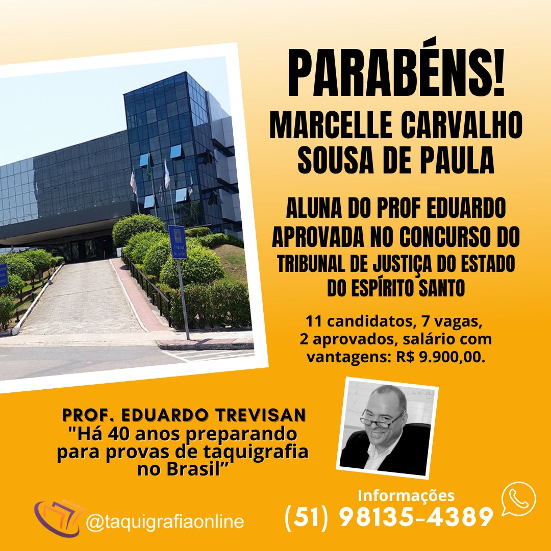 Parabéns, Marcelle Carvalho Sousa de Paula!