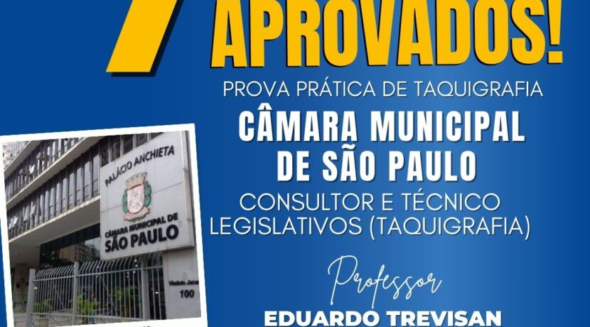 Prova prática de taquigrafia do concurso da Câmara Municipal de São Paulo