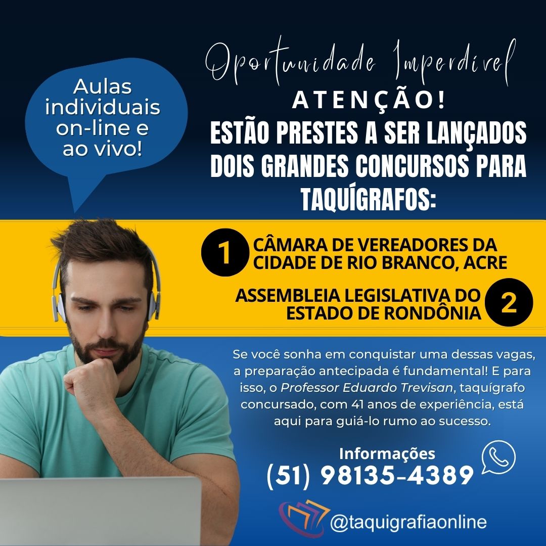 Oportunidade Imperdível para Taquígrafos!